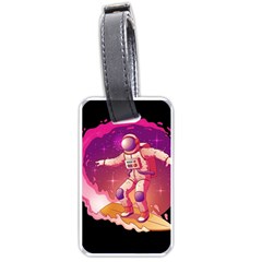 Astronaut-spacesuit-standing-surfboard-surfing-milky-way-stars Luggage Tag (one Side) by Salman4z