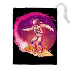 Astronaut-spacesuit-standing-surfboard-surfing-milky-way-stars Drawstring Pouch (4xl) by Salman4z