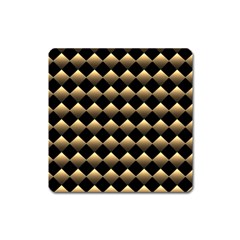 Golden Chess Board Background Square Magnet by pakminggu