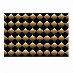 Golden Chess Board Background Postcard 4 x 6  (pkg Of 10) by pakminggu