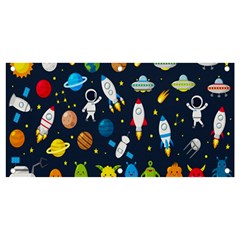 Big-set-cute-astronauts-space-planets-stars-aliens-rockets-ufo-constellations-satellite-moon-rover-v Banner And Sign 4  X 2  by Salman4z