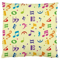 Seamless-pattern-musical-note-doodle-symbol Large Premium Plush Fleece Cushion Case (one Side) by Salman4z