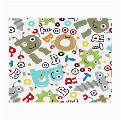 Seamless-pattern-vector-with-funny-robots-cartoon Small Glasses Cloth (2 Sides) by Salman4z