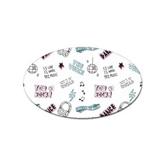 Music-themed-doodle-seamless-background Sticker (oval) by Salman4z