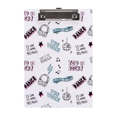 Music-themed-doodle-seamless-background A5 Acrylic Clipboard by Salman4z