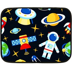 Space Seamless Pattern Two Sides Fleece Blanket (mini) by Salman4z