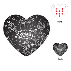 Vector-flat-space-design-background-with-text Playing Cards Single Design (heart)