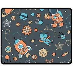 Space-seamless-pattern Fleece Blanket (medium) by Salman4z