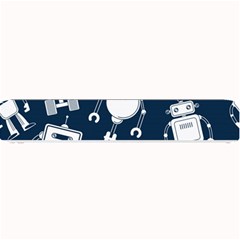 White-robot-blue-seamless-pattern Small Bar Mat by Salman4z