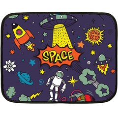 Vector-flat-space-design-background-with-text -- Fleece Blanket (mini) by Salman4z