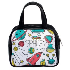 Space-cosmos-seamless-pattern-seamless-pattern-doodle-style Classic Handbag (two Sides) by Salman4z