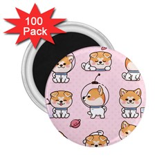 Set-kawaii-smile-japanese-dog-akita-inu-cartoon 2 25  Magnets (100 Pack)  by Salman4z