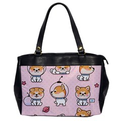 Set-kawaii-smile-japanese-dog-akita-inu-cartoon Oversize Office Handbag by Salman4z