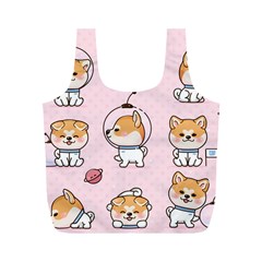 Set-kawaii-smile-japanese-dog-akita-inu-cartoon Full Print Recycle Bag (m) by Salman4z