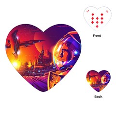 Far-future-human-colonization Playing Cards Single Design (heart) by Salman4z