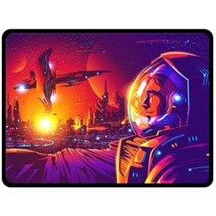 Far-future-human-colonization Fleece Blanket (large) by Salman4z