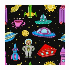 Seamless-pattern-with-space-objects-ufo-rockets-aliens-hand-drawn-elements-space Medium Glasses Cloth by Salman4z