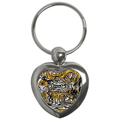 Crazy-abstract-doodle-social-doodle-drawing-style Key Chain (Heart)