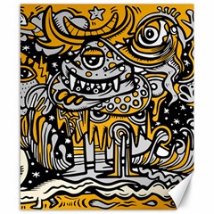 Crazy-abstract-doodle-social-doodle-drawing-style Canvas 8  x 10 