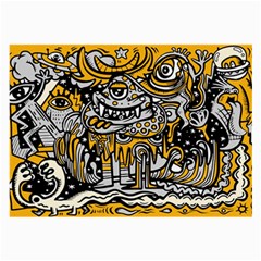 Crazy-abstract-doodle-social-doodle-drawing-style Large Glasses Cloth