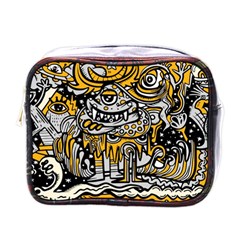 Crazy-abstract-doodle-social-doodle-drawing-style Mini Toiletries Bag (One Side)