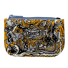 Crazy-abstract-doodle-social-doodle-drawing-style Large Coin Purse by Salman4z