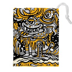 Crazy-abstract-doodle-social-doodle-drawing-style Drawstring Pouch (4XL)