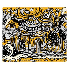 Crazy-abstract-doodle-social-doodle-drawing-style Premium Plush Fleece Blanket (Small)