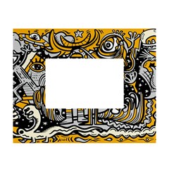 Crazy-abstract-doodle-social-doodle-drawing-style White Tabletop Photo Frame 4 x6 