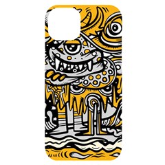 Crazy-abstract-doodle-social-doodle-drawing-style iPhone 14 Plus Black UV Print Case