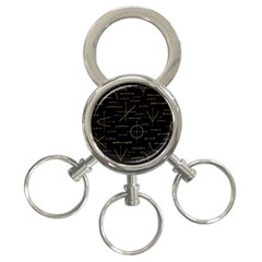 Abstract-math Pattern 3-Ring Key Chain