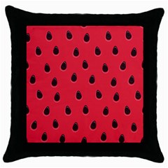 Seamless-watermelon-surface-texture Throw Pillow Case (Black)