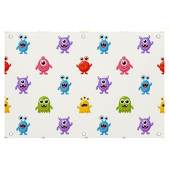 Seamless-pattern-cute-funny-monster-cartoon-isolated-white-background Banner And Sign 6  X 4 