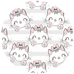 Cat-with-bow-pattern Wooden Puzzle Round by Salman4z