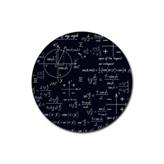 Mathematical-seamless-pattern-with-geometric-shapes-formulas Rubber Round Coaster (4 Pack)