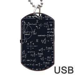 Mathematical-seamless-pattern-with-geometric-shapes-formulas Dog Tag Usb Flash (two Sides)