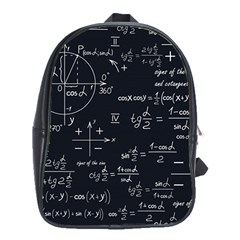 Mathematical-seamless-pattern-with-geometric-shapes-formulas School Bag (xl) by Salman4z