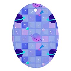 Seamless-pattern-pastel-galaxy-future Ornament (oval) by Salman4z