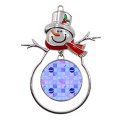 Seamless-pattern-pastel-galaxy-future Metal Snowman Ornament by Salman4z