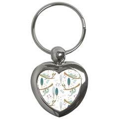 Pattern-sloth-woodland Key Chain (heart) by Salman4z