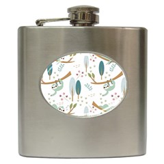 Pattern-sloth-woodland Hip Flask (6 oz)