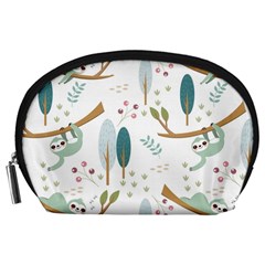 Pattern-sloth-woodland Accessory Pouch (large) by Salman4z