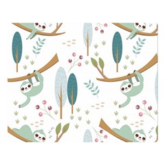 Pattern-sloth-woodland Two Sides Premium Plush Fleece Blanket (large) by Salman4z