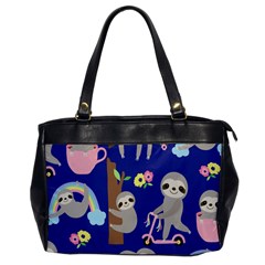 Hand-drawn-cute-sloth-pattern-background Oversize Office Handbag by Salman4z