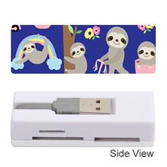 Hand-drawn-cute-sloth-pattern-background Memory Card Reader (stick) by Salman4z