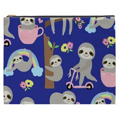 Hand-drawn-cute-sloth-pattern-background Cosmetic Bag (xxxl) by Salman4z