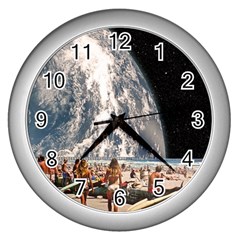 Astronomical Summer View Wall Clock (silver) by Jack14
