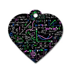 Math-linear-mathematics-education-circle-background Dog Tag Heart (one Side) by Salman4z