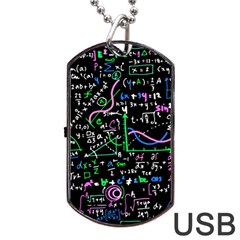 Math-linear-mathematics-education-circle-background Dog Tag Usb Flash (two Sides)