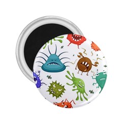 Dangerous-streptococcus-lactobacillus-staphylococcus-others-microbes-cartoon-style-vector-seamless 2 25  Magnets by Salman4z